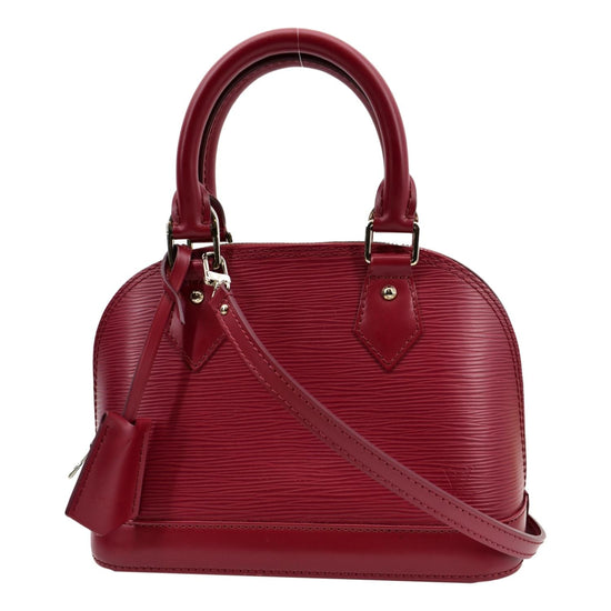 LOUIS VUITTON Alma BB Epi Leather Satchel Crossbody Bag Red