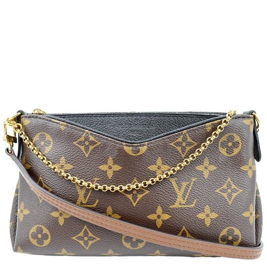 Louis Vuitton Pallas Clutch Monogram Canvas Bag Brown