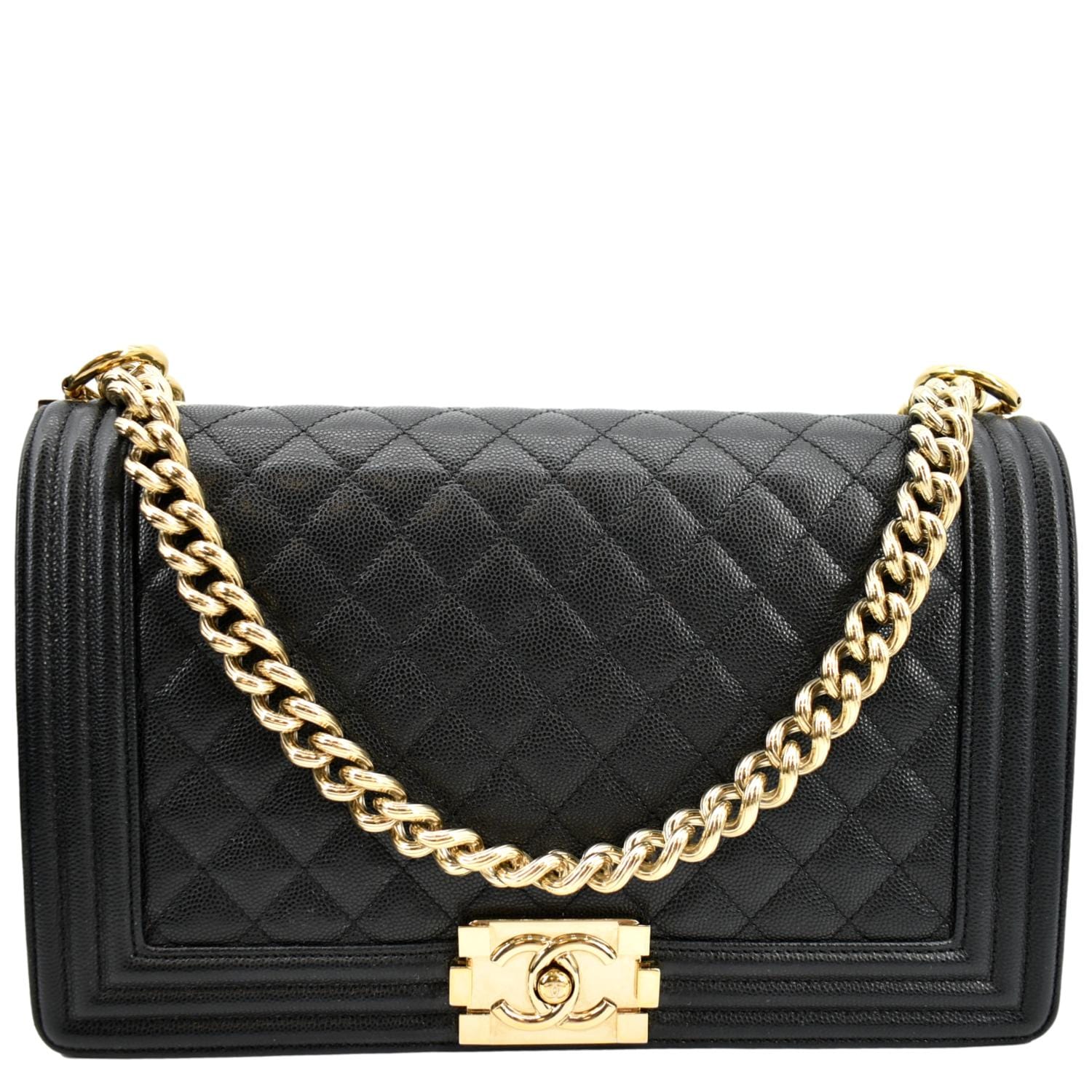 CHANEL Chevron Medium Flap Chain Shoulder Bag in Black Aged Calfskin – Aged  Gold Hardware