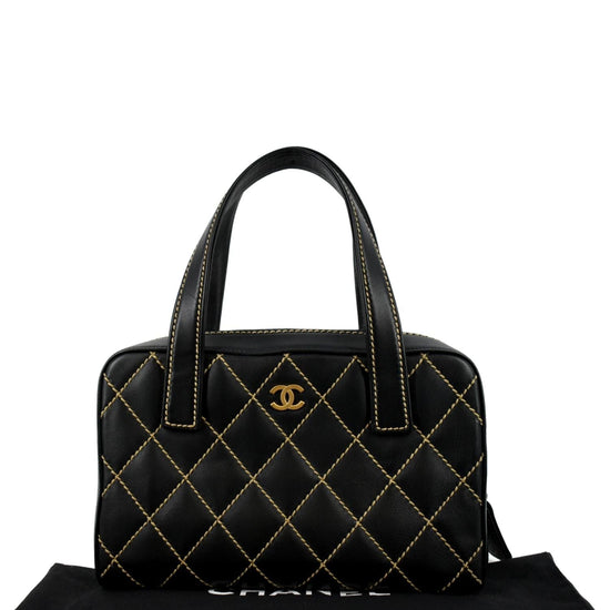 Black Chanel Wild Stitch CC Suede Leather Tote – Designer Revival