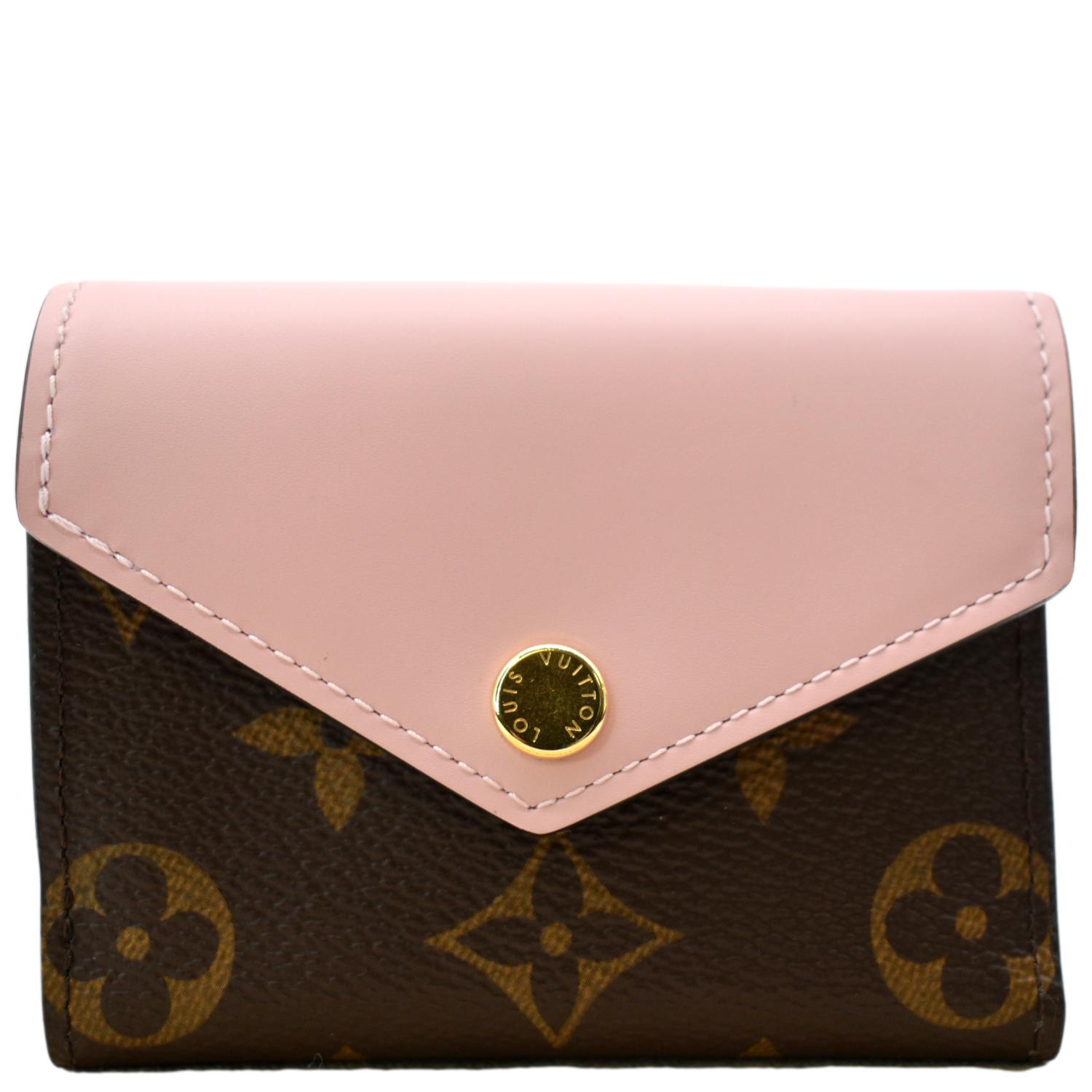Authentic Louis Vuitton Wallet Brown Pink Monogram Portfeille Ballerine  M62037