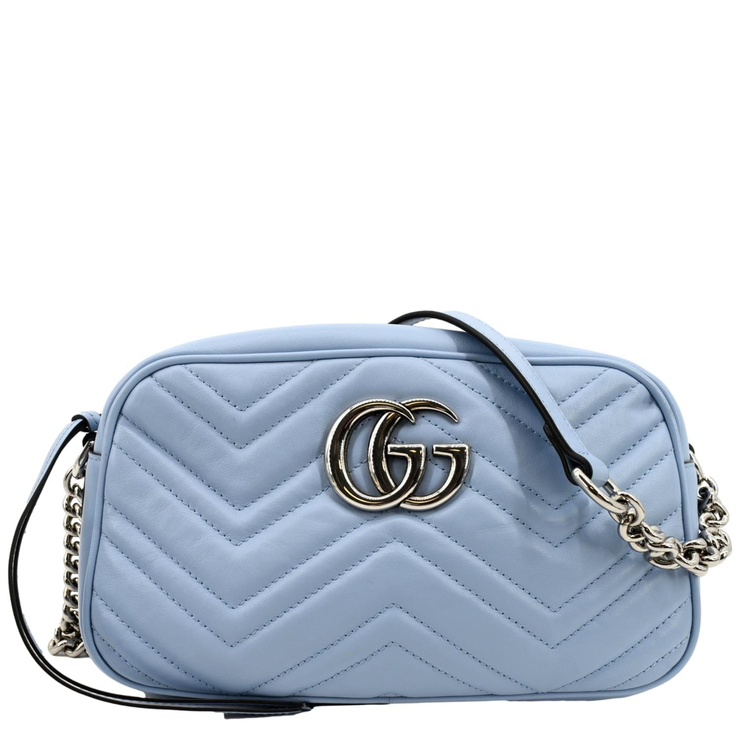 Gucci Marmont Shoulder Bag GG Small Pastel Blue in Matelasse