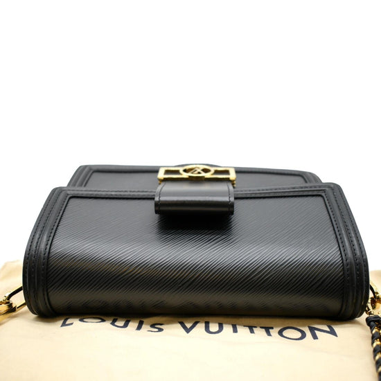 Louis Vuitton Dauphine mm Smooth Leather Shoulder Bag Black