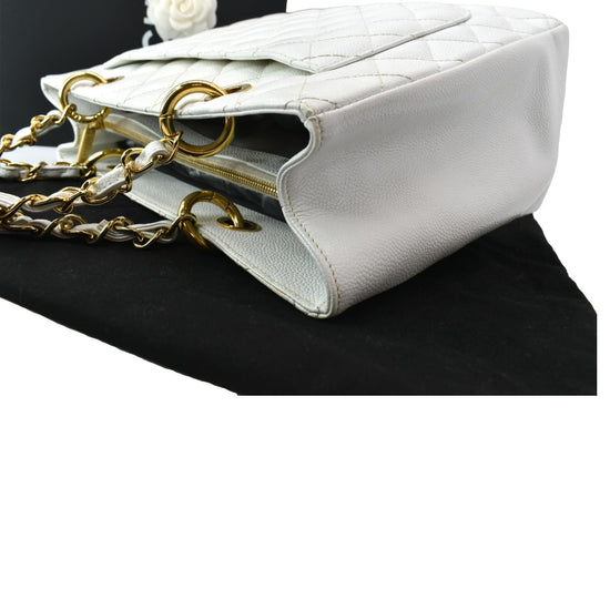 CHANEL Grand Shopping GST Caviar Leather Tote Bag White