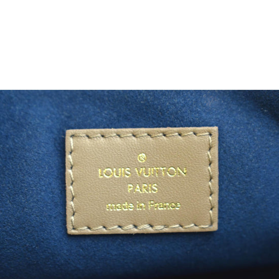 Louis Vuitton Taupe Monogram Embossed Lambskin Leather Coussin PM