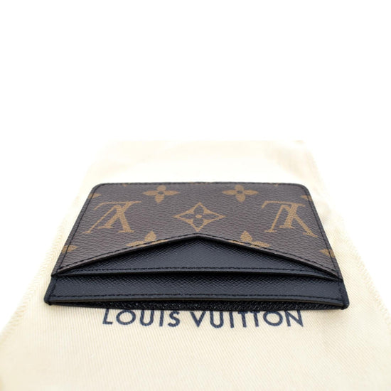 Louis Vuitton Monogram Flap Card Holder Chain Brown