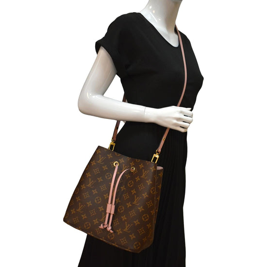 LOUIS VUITTON Neonoe MM Monogram Canvas Shoulder Bag Pink