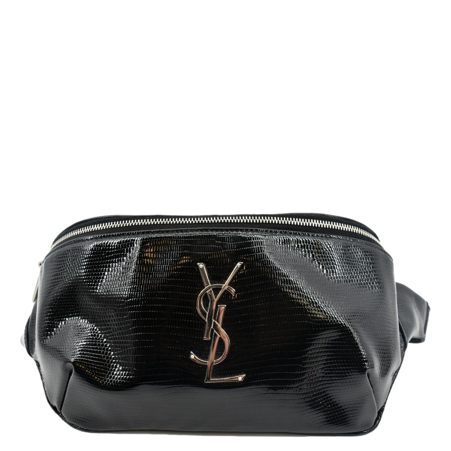 Saint Laurent Black Mini Ysl Leather Belt Bag