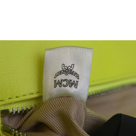 MCM Millie Monogram Visetos Crossbody Bag Neon Yellow