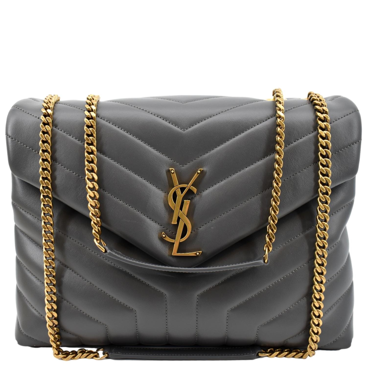 Yves Saint Laurent Chevron Leather Medium Loulou Flap Messenger