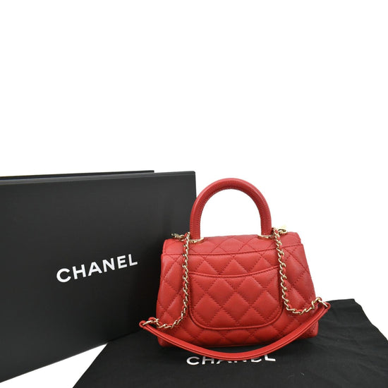 CHANEL Coco Extra Mini Top Handle Caviar Leather Shoulder Bag