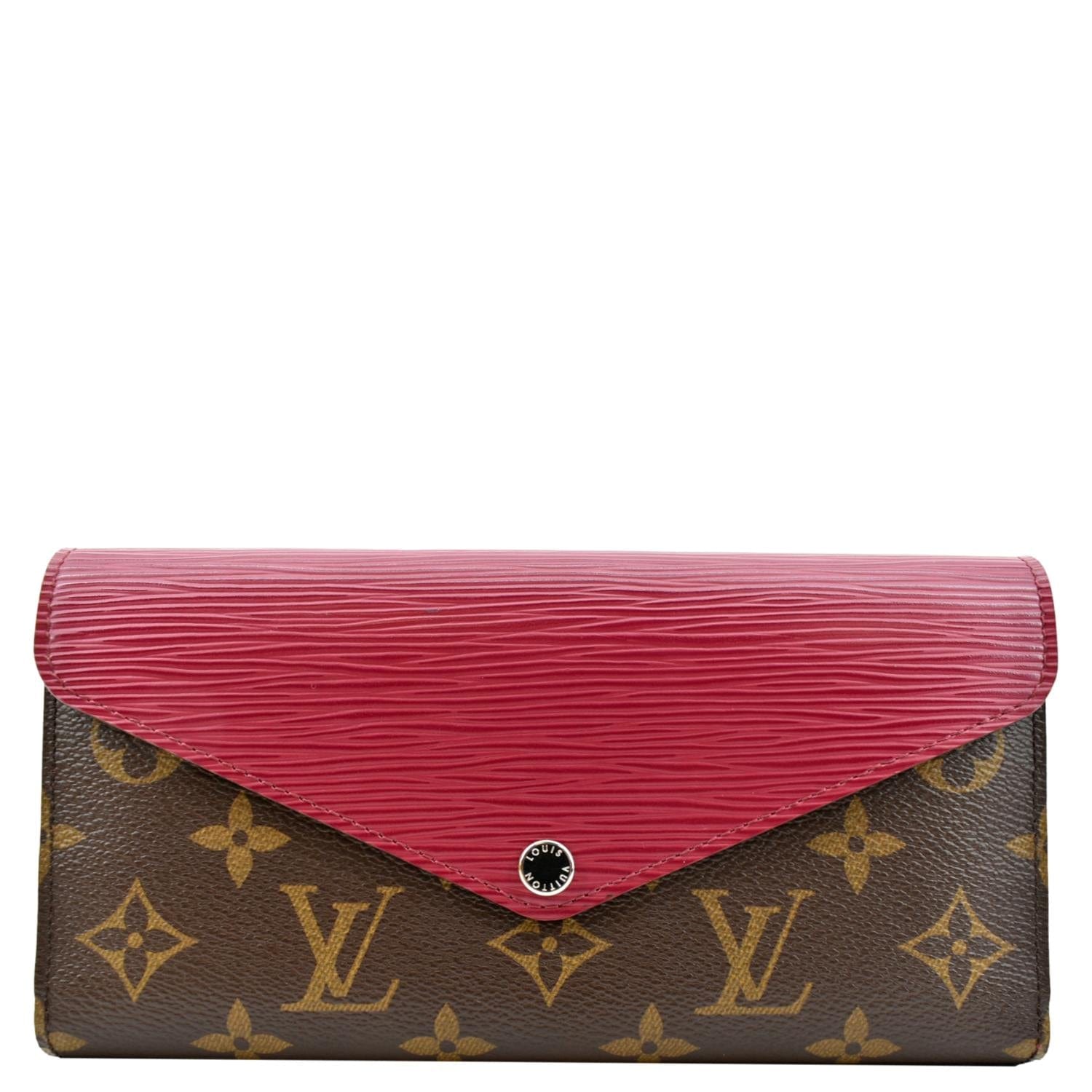 monogram wallet red