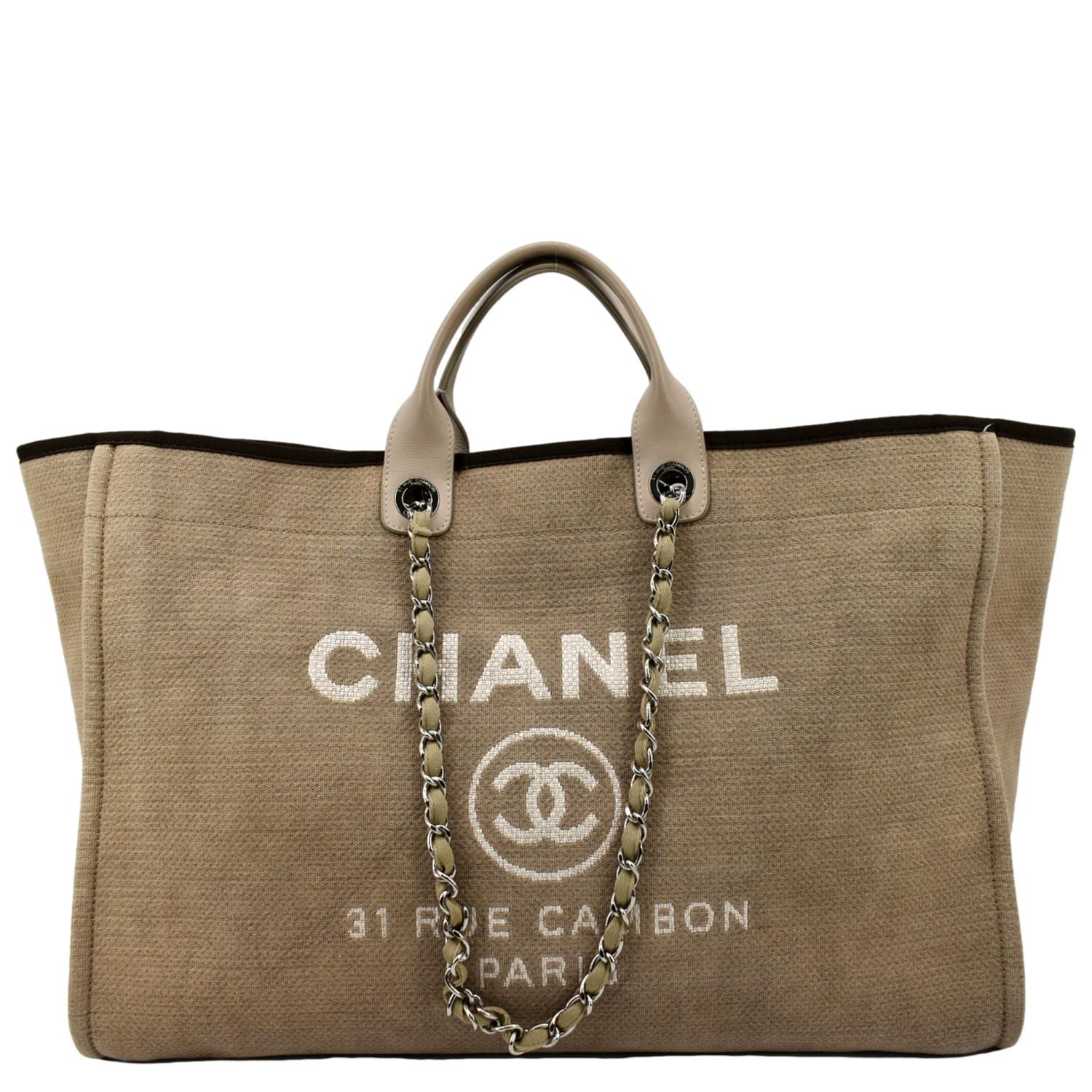 Bonhams : CHANEL BLUE CANVAS DEAUVILLE TOTE WITH SLIVER TONED HARDWARE  (includes serial sticker, original dust bag)