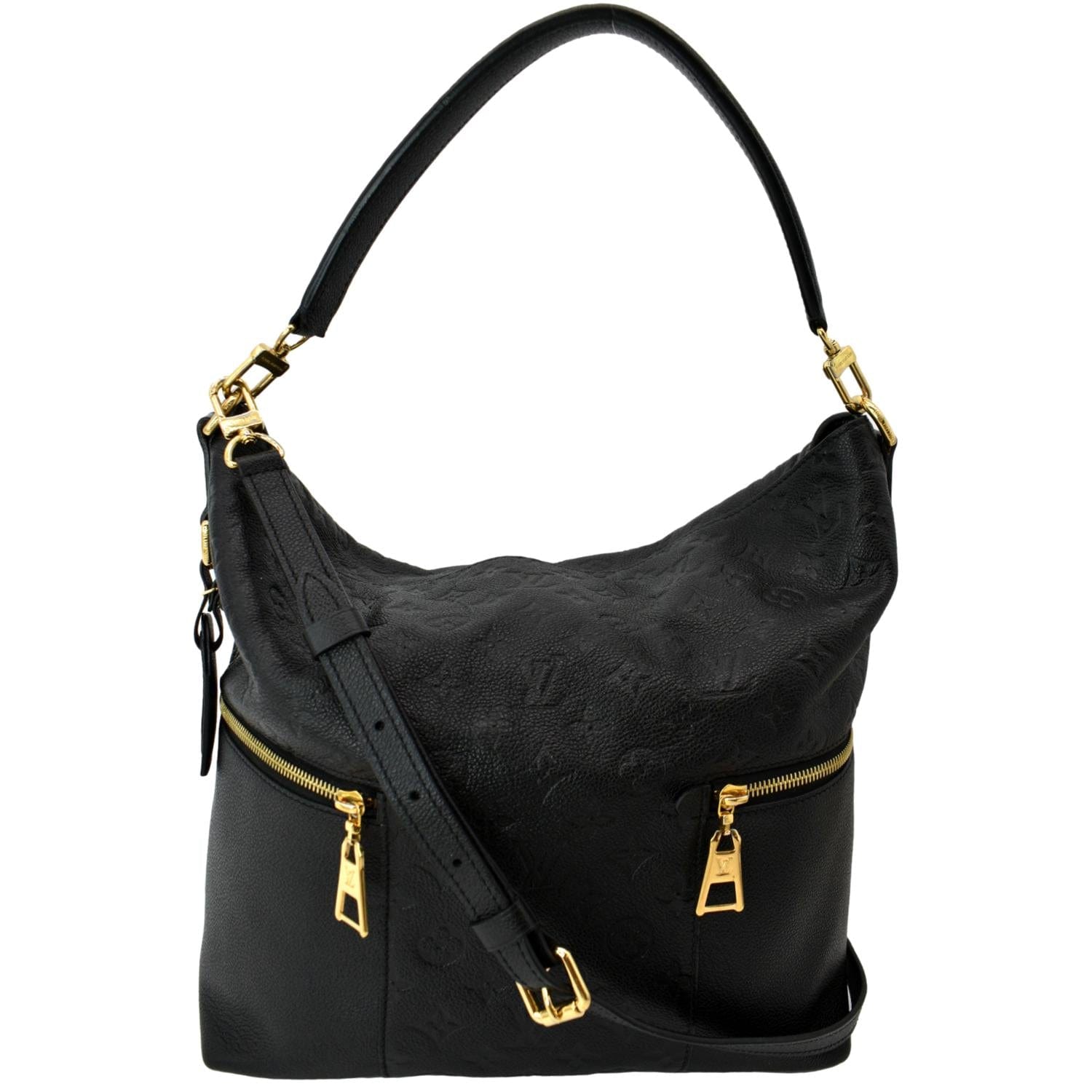 LOUIS VUITTON Melie Empreinte Leather Hobo Shoulder Bag Black