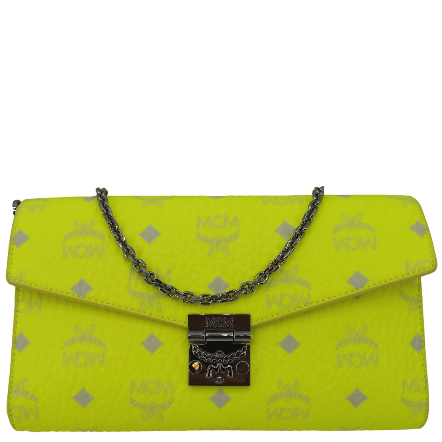 MCM Millie Monogram Visetos Crossbody Bag Neon Yellow