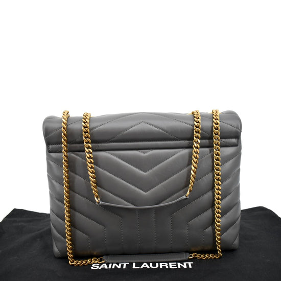 Saint Laurent Khaki Green Matelassé Leather Medium Loulou Shoulder Bag Saint  Laurent Paris