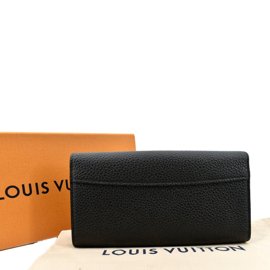 NEW LOUIS VUITTON Black Capucines Pink Flowers Taurillon Leather Wallet  M64105 S