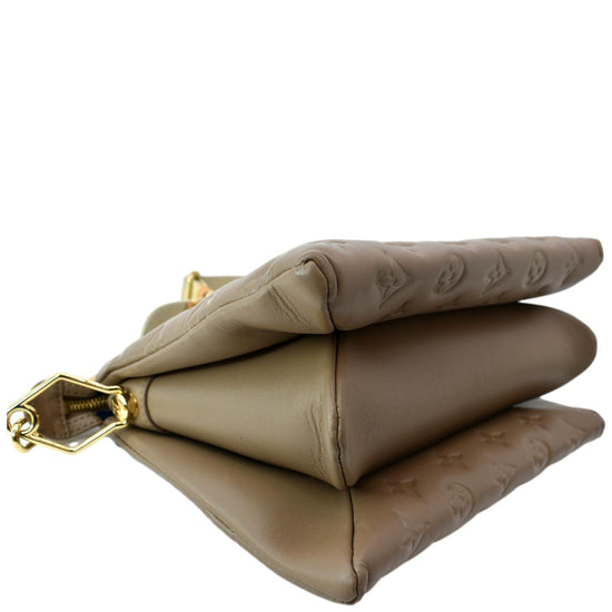 Louis Vuitton Taupe Monogram Embossed Puffy Lambskin Coussin PM, myGemma, NZ