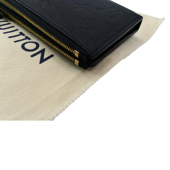 Authentic Louis Vuitton Black Monogram Empreinte Leather Adele Long Wallet
