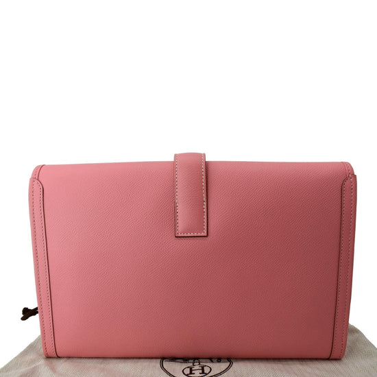 Hermes Jige Elan Calfskin Leather Clutch Wallet in Pink