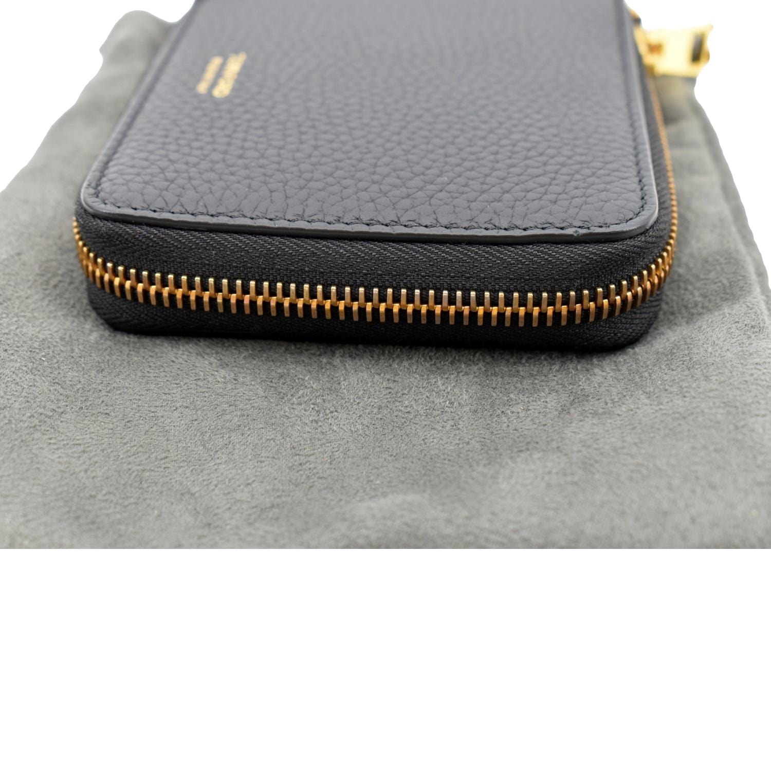 Tom Ford Leather Zip Small Chain Wallet in Black Color