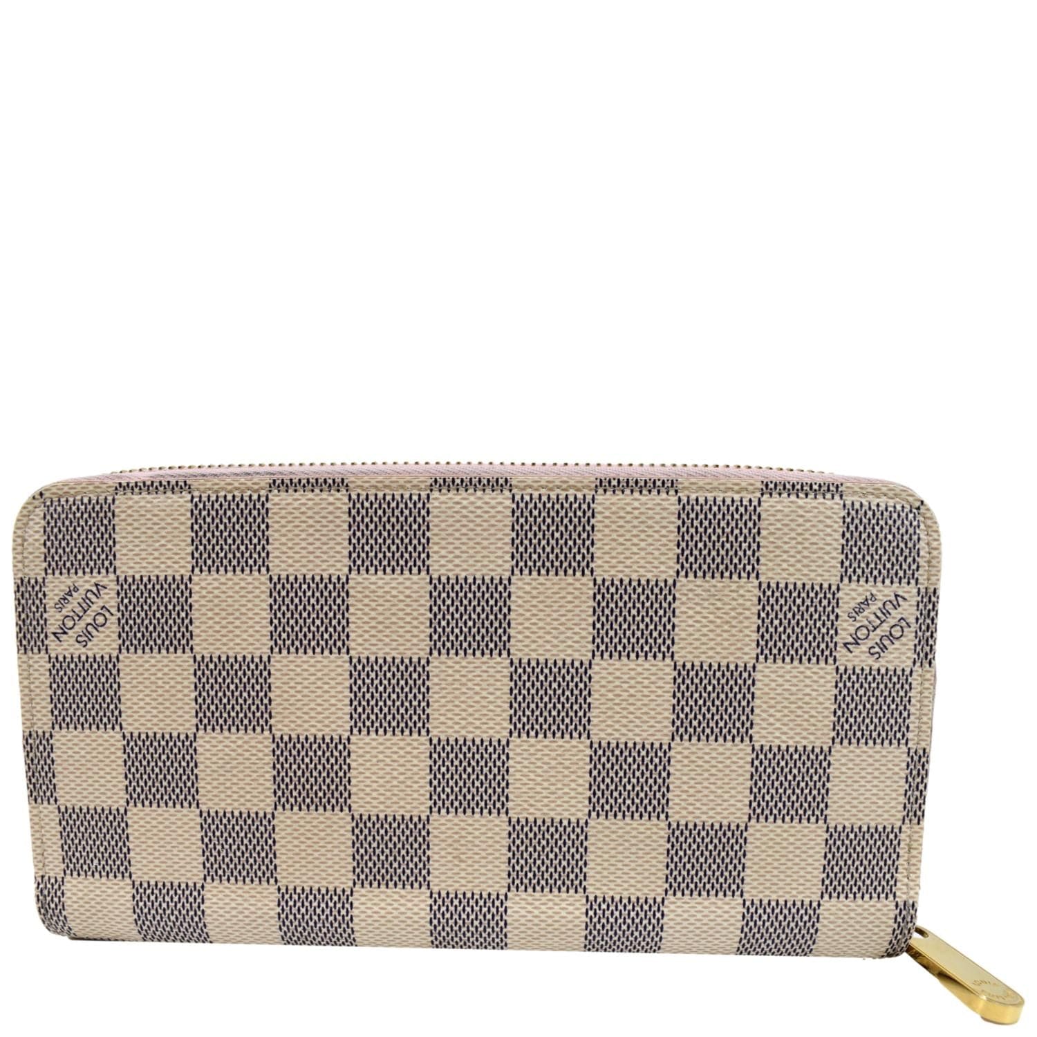 LV White Checker 2 Sided Wallet w/ Zipper