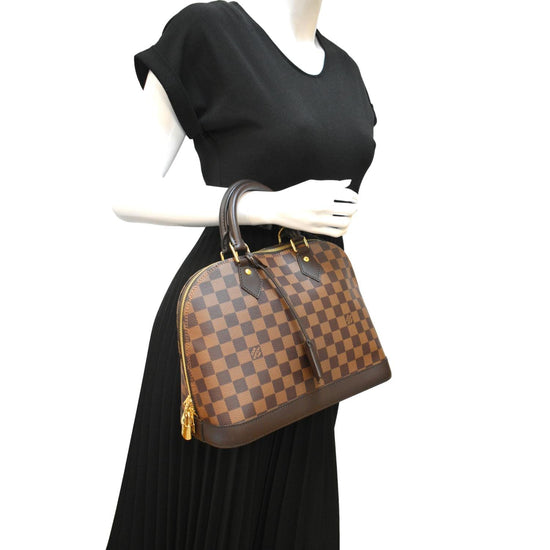 LOUIS VUITTON Alma PM Damier Ebene Satchel Bag Brown