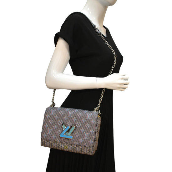 Louis Vuitton Twist Handbag Damier Monogram LV Pop Canvas MM