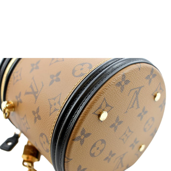 Louis Vuitton Ebene Reverse Giant Monogram Coated Canvas Cannes Gold Hardware, 2019 (Very Good), Brown Womens Handbag