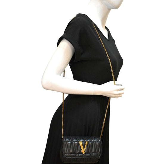 AUTH NWT Versace Virtus Leather Mini Crossbody, Shoulder Bag With