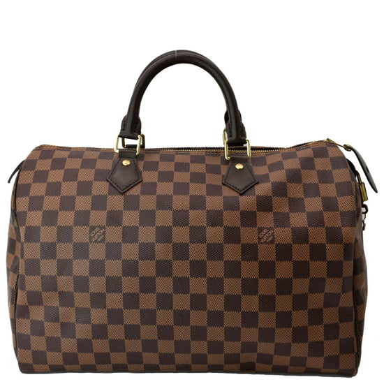 LOUIS VUITTON Speedy 35 Damier Ebene Satchel Bag Brown-US