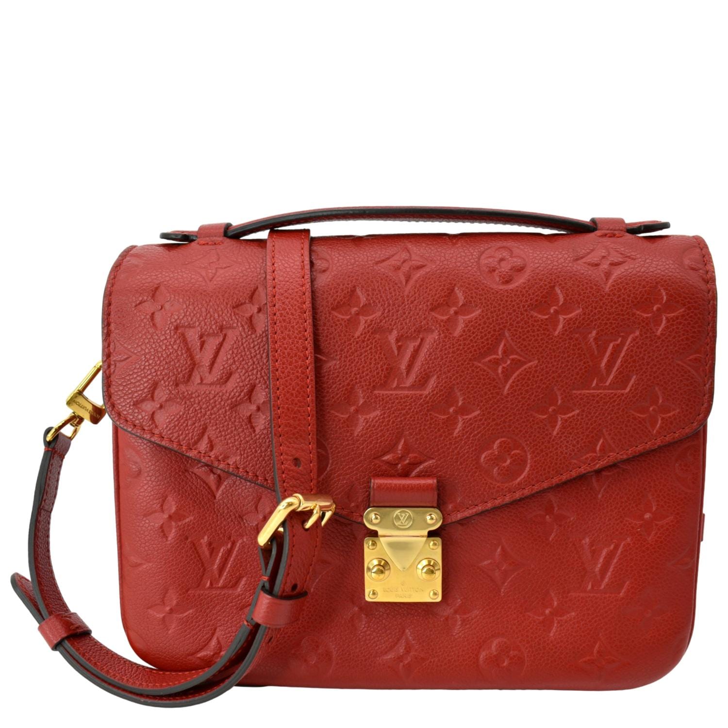 LOUIS VUITTON Metis Pochette Empreinte Leather Crossbody Bag Red