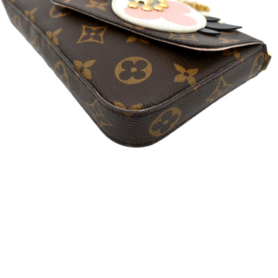 LOUIS VUITTON Pochette Felicie Owl Monogram Chain Crossbody Bag