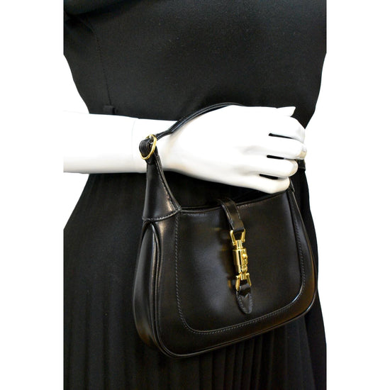 Gucci Jackie 1961 Large Leather Shoulder Bag In Black