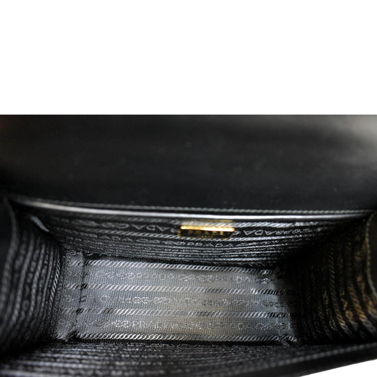 Prada saffiano soft calf black leather cross body bag - Charisma