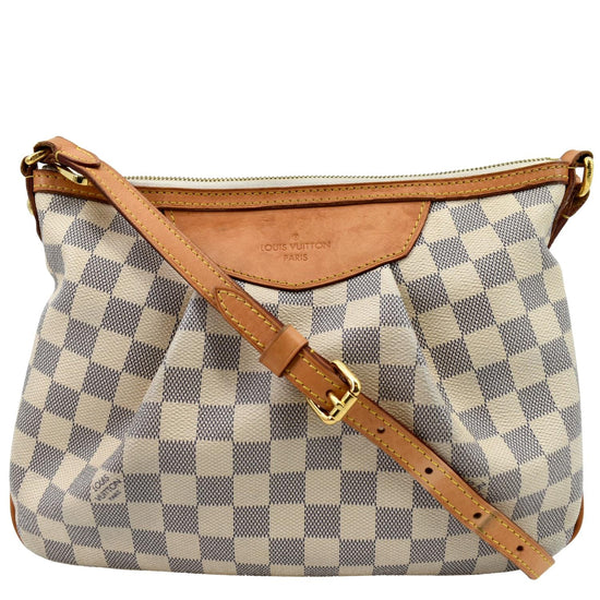 White Louis Vuitton Damier Azur Siracusa PM Crossbody Bag – Designer Revival