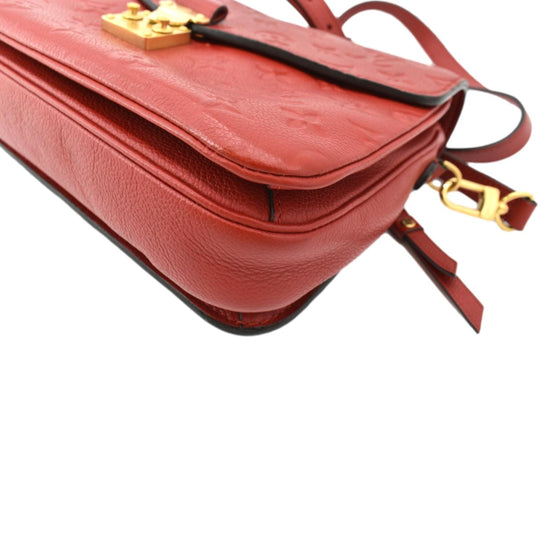 Louis Vuitton Pochette Métis Empreinte Cerise Red Leather Cross Body Bag