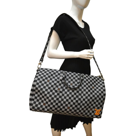 Louis Vuitton Black Distorted Damier Keepall Bandouliere 50 Duffle Bag  125lvs23