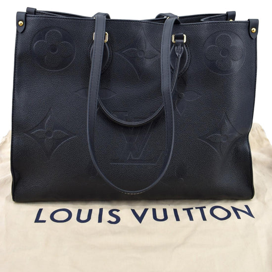 LOUIS VUITTON Onthego GM Monogram Empreinte Leather Tote Bag Black - H