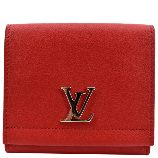 Louis Vuitton Lockme II Calfskin Leather Wallet Black