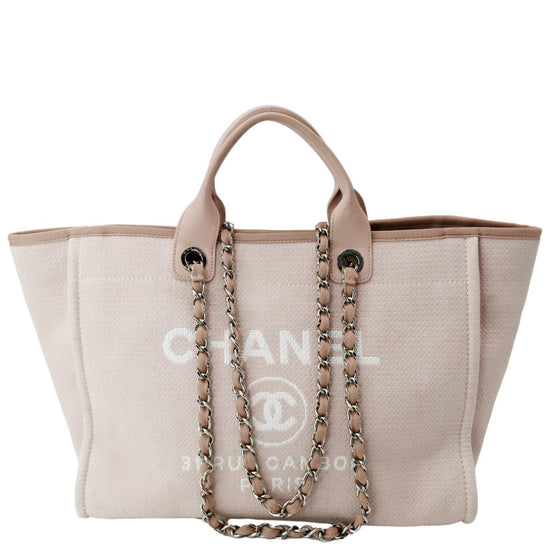 CHANEL Canvas Large Deauville Tote Red 140370