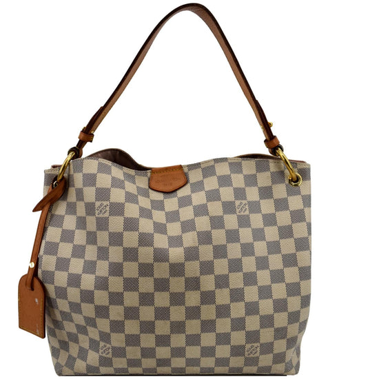 USED Louis Vuitton Damier Azur Graceful PM Hobo Shoulder Bag