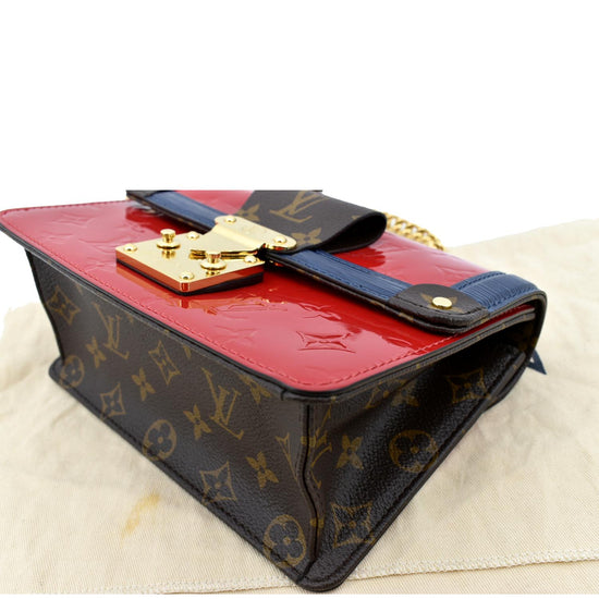 Louis Vuitton Wynwood, Red Vernis with Blue and Monogram, Preowned in Box  WA001