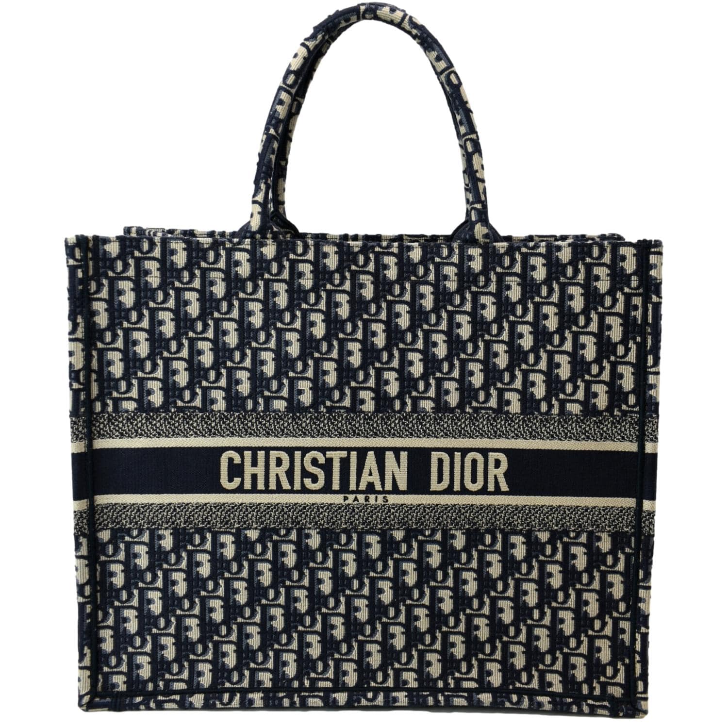 Dior Book Tote Check Off-White/Black in Embroidered Canvas - US