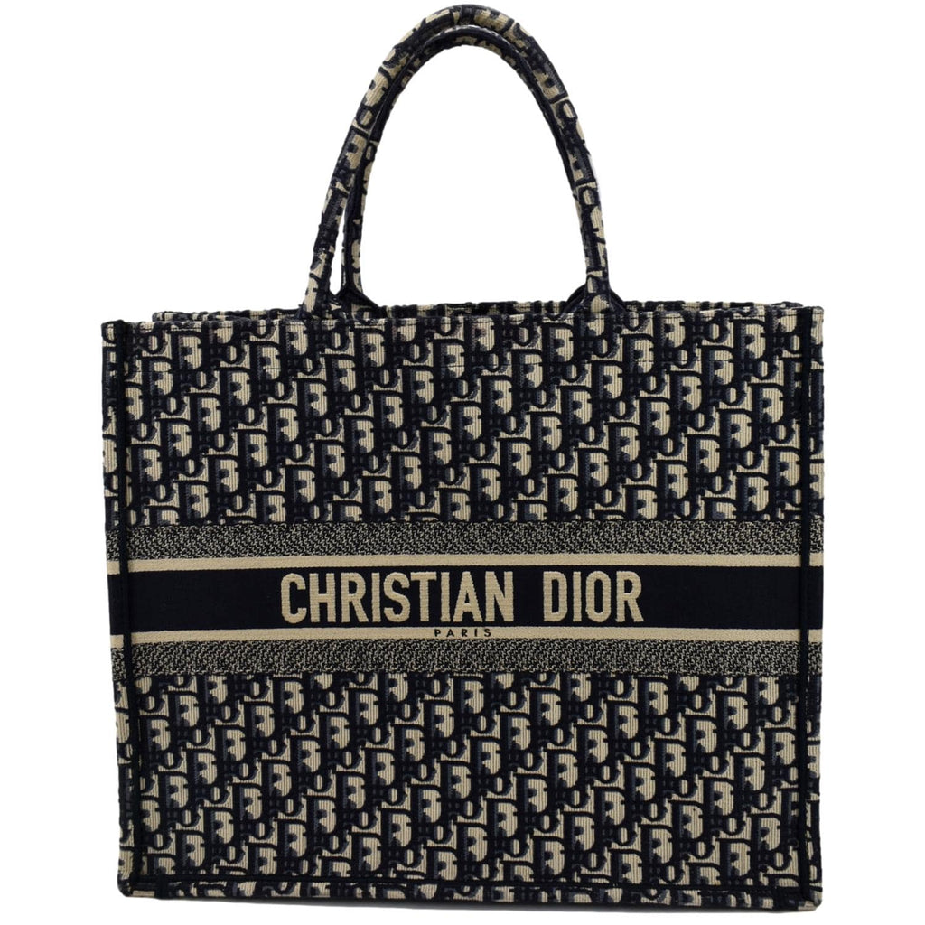 Christian Dior Large Book Oblique Embroidered Tote Bag