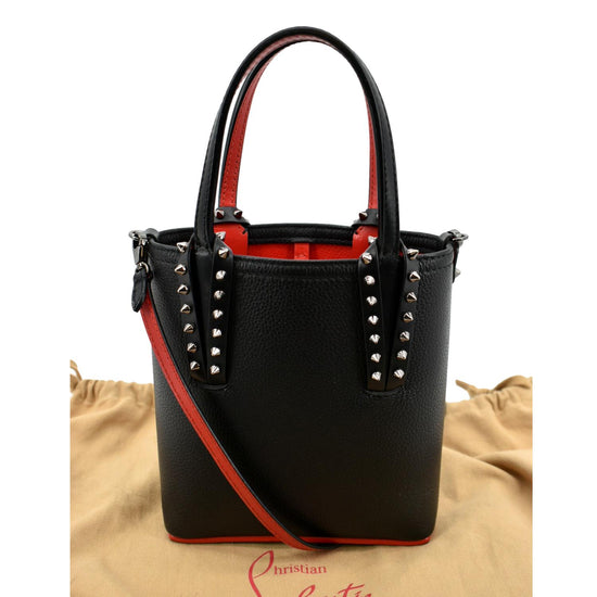 Authenticated Used Christian Louboutin Tote Bag Ladies Black Red