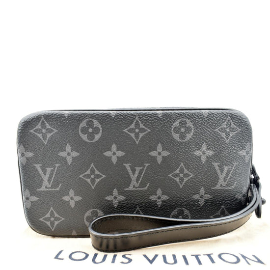 LV LV Unisex Pochette Volga Bag Monogram Eclipse Canvas in 2023