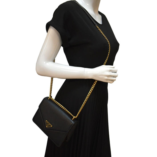 Prada Pattina Shoulder Chain Blue Saffiano Leather Cross Body Bag. Get the  trendiest Cross Body Bag of the sea…