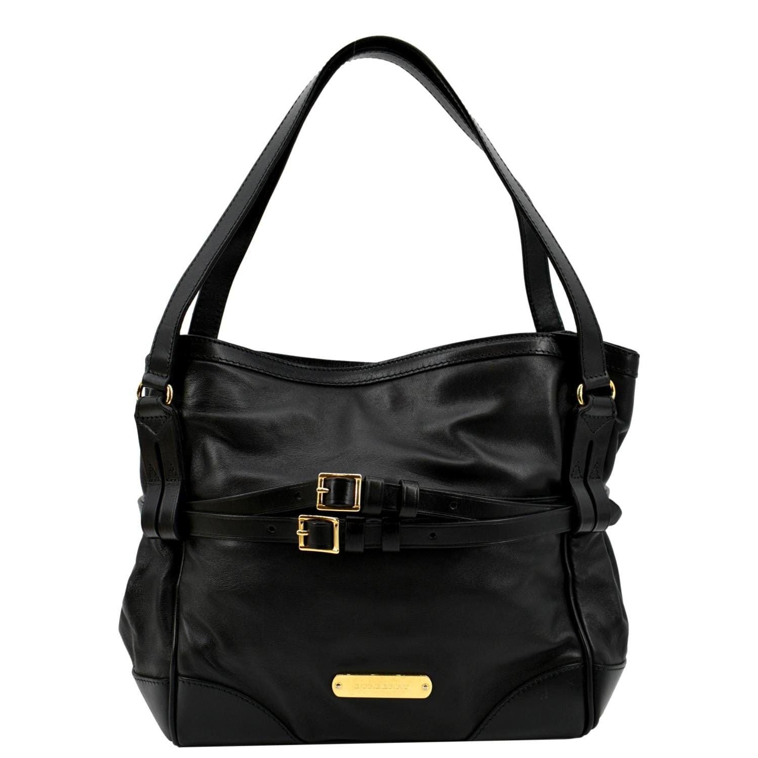 Burberry The Bridle Leather Shoulder Bag in Black