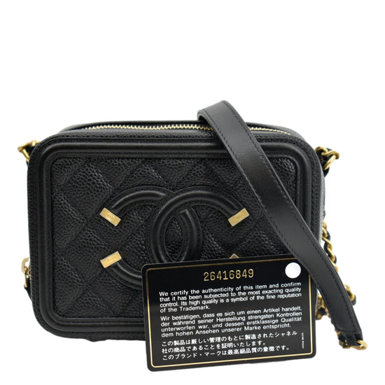 NEW Chanel A84452 Y06542 CC Filigree Vanity Clutch With Chain Black / 94305  Cavi